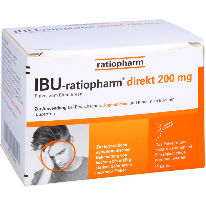 IBU-ratiopharm direkt 200 mg Pulver zum Einnehmen, 20 pc Sachets