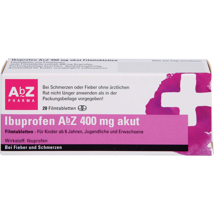 Ibuprofen AbZ 400 mg akut Filmtabletetten, 20 pcs. Tablets