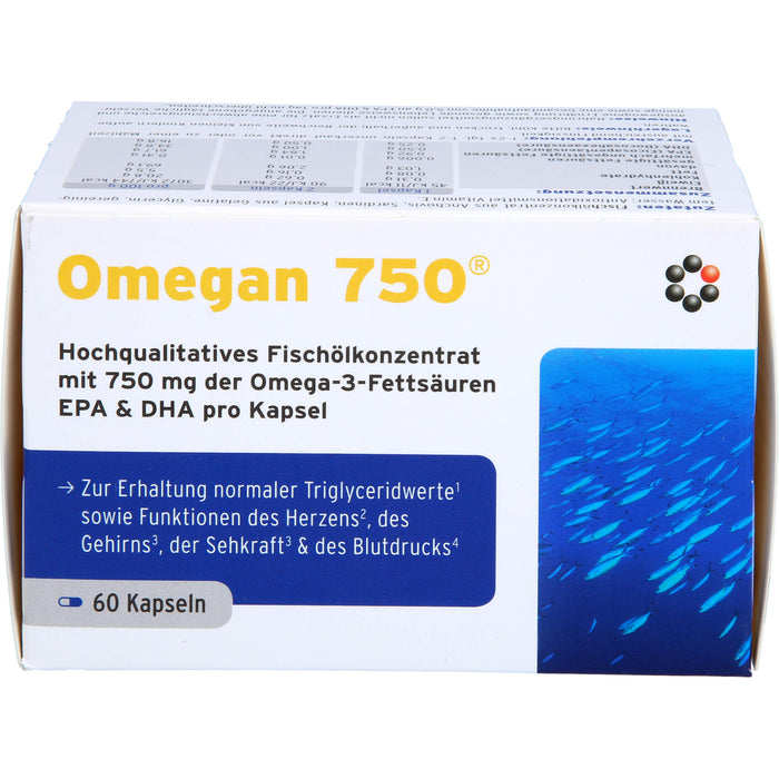 Omegan 750 hochqualitatives Fischölkonzentrat Kapseln, 60 pcs. Capsules