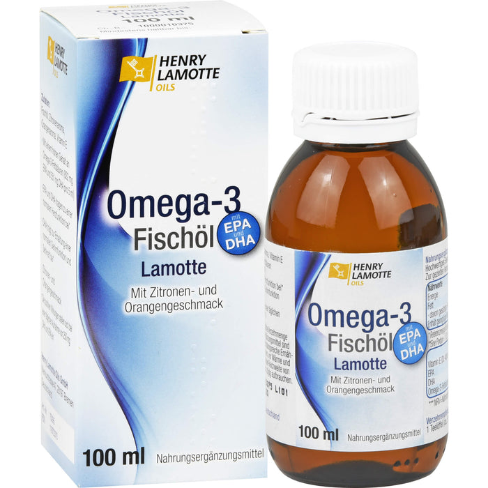 HENRY LAMOTTE OILS Omega-3 Fischöl mit Zitronen- und Orangengeschmack, 100 ml Öl