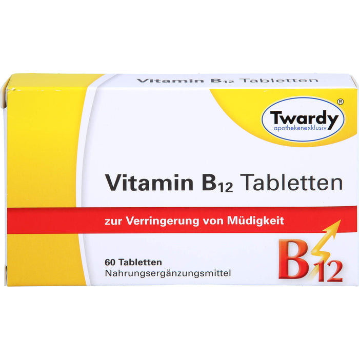 Twardy Vitamin B12 Tabletten zur Verringerung von Müdigkeit, 60 St. Tabletten