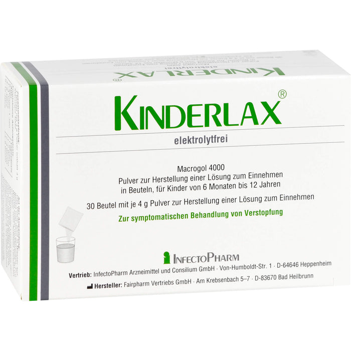 Kinderlax elektrolytfrei Pulver zur Herstellung einer Lösung zum Einnehmen, 30 pcs. Sachets