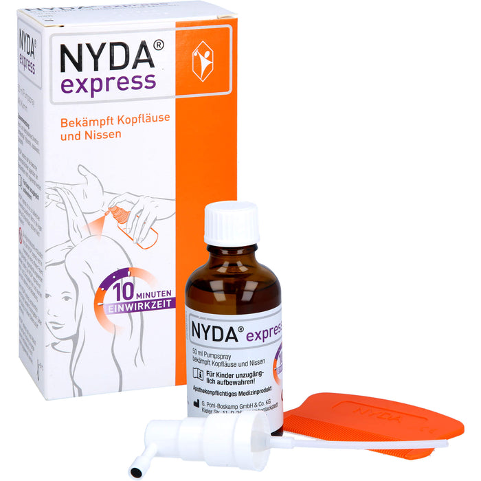 NYDA express Pumpspray bekämpft Kopfläuse und Nissen, 50 ml Solution