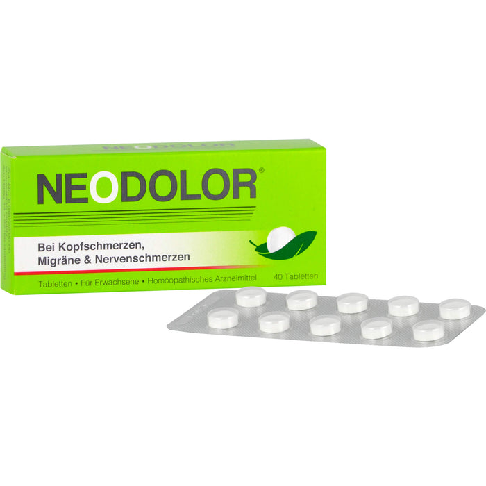 NEODOLOR Tabletten bei Kopfschmerzen, Migräne & Nervenschmerzen, 40 pcs. Tablets