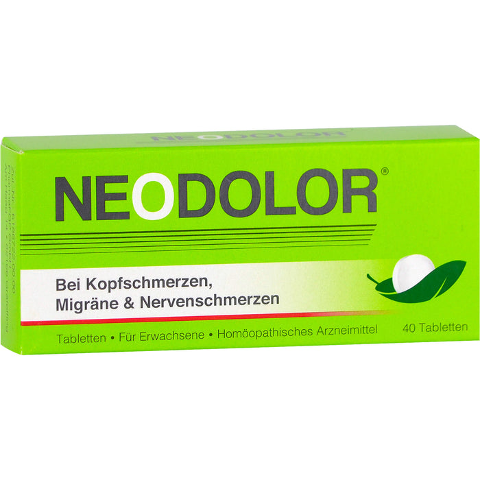 NEODOLOR Tabletten bei Kopfschmerzen, Migräne & Nervenschmerzen, 40 pc Tablettes