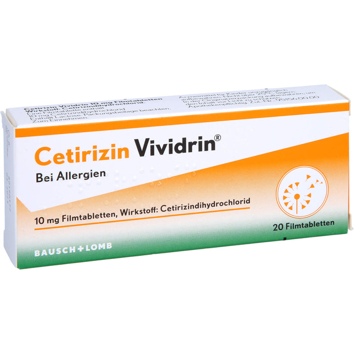 Cetirizin Vividrin 10 mg Filmtabletten, 20 pc Tablettes