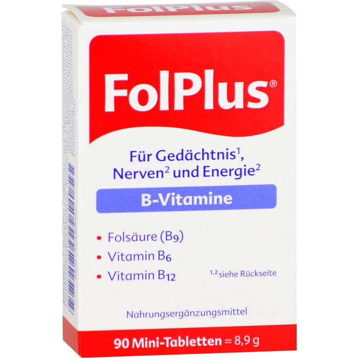 FolPlus Mini-Tabletten für Gedächtnis, Nerven und Energie, 90 pcs. Tablets