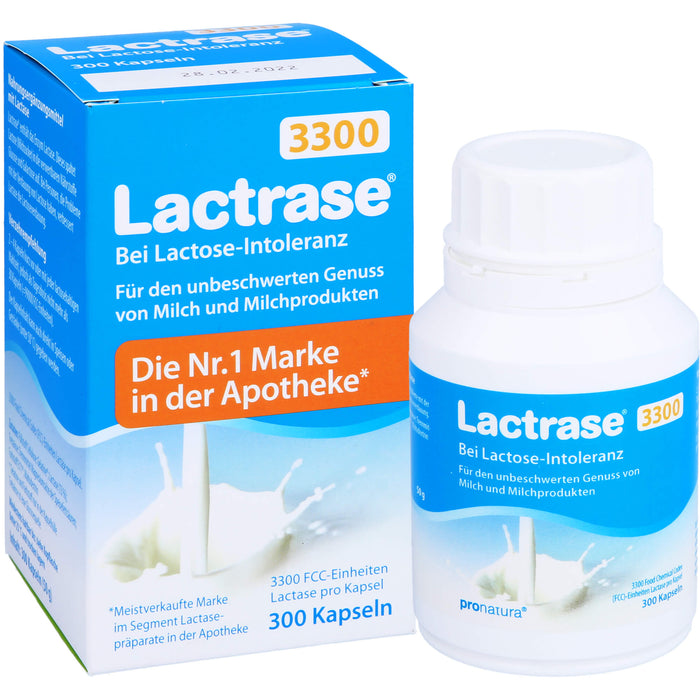 Lactrase 3300 FCC Kapseln bei Lactose-Intoleranz, 300 pc Capsules