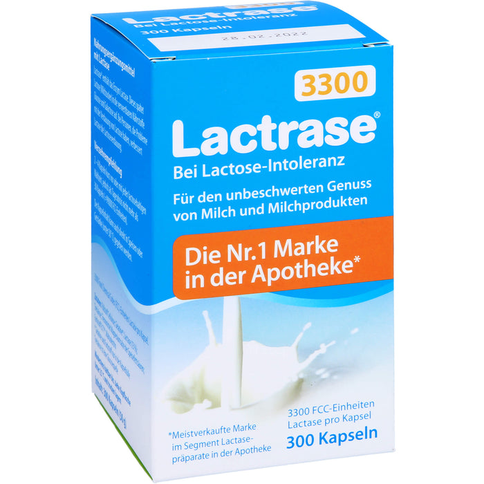 Lactrase 3300 FCC Kapseln bei Lactose-Intoleranz, 300 pcs. Capsules