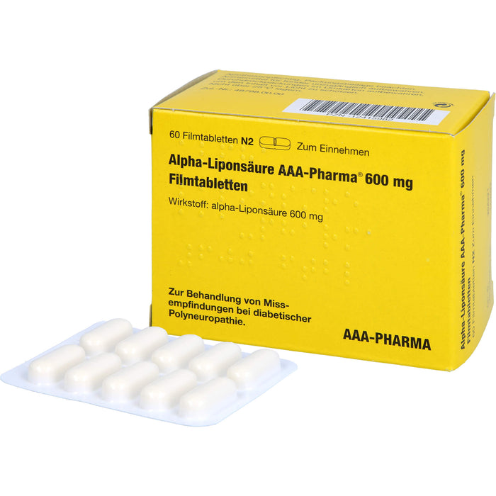 Alpha-Liponsäure AAA-Pharma 600 mg Filmtabletten, 60 pcs. Tablets