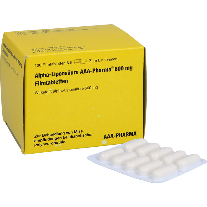 Alpha-Liponsäure AAA-Pharma 600 mg Filmtabletten, 100 pcs. Tablets