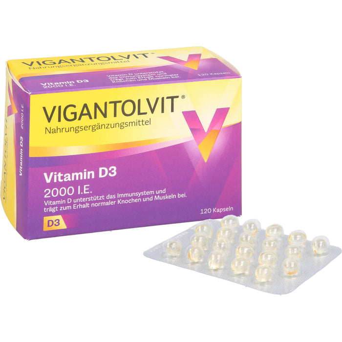 VIGANTOLVIT Vitamin D3 2000 I.E. Kapseln, 120 pcs. Capsules