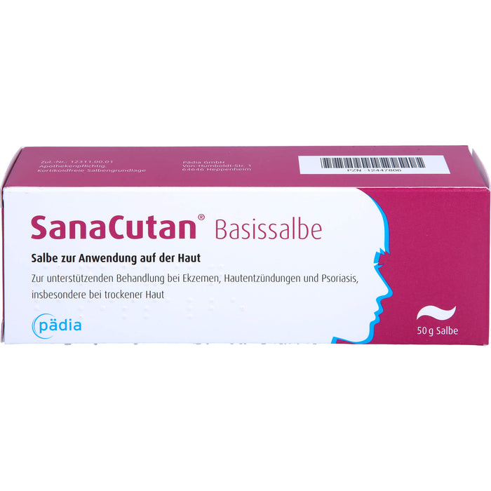 SanaCutan Basissalbe bei Ekzemen, Hautentzündungen und Psoriasis, 50 g Salbe