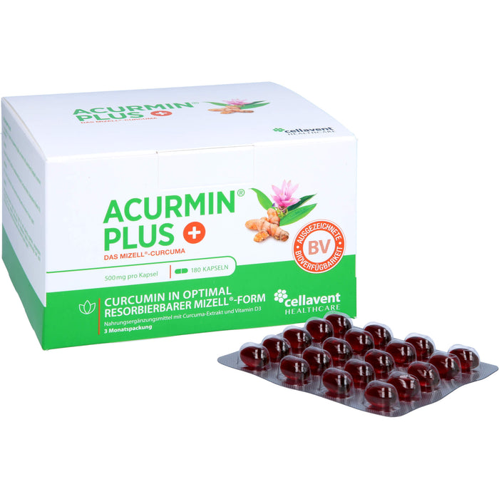 ACURMIN Plus Mizell-Curcuma Kapseln, 180 pcs. Capsules