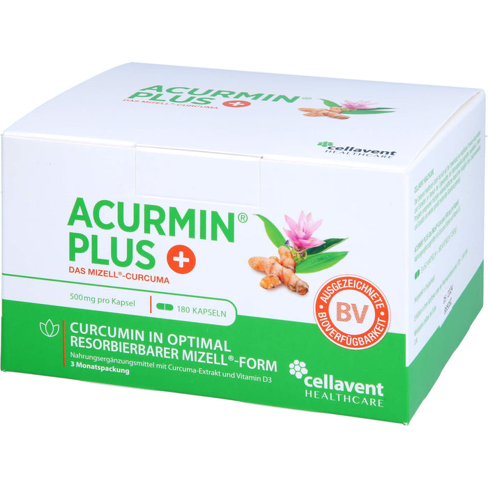 ACURMIN Plus Mizell-Curcuma Kapseln, 180 St. Kapseln