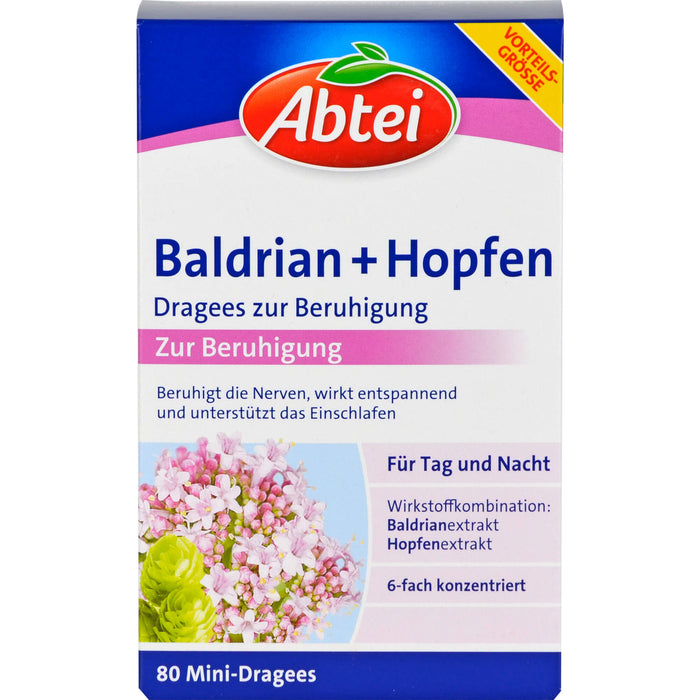 Abtei Baldrian + Hopfen Dragees, 80 pcs. Tablets