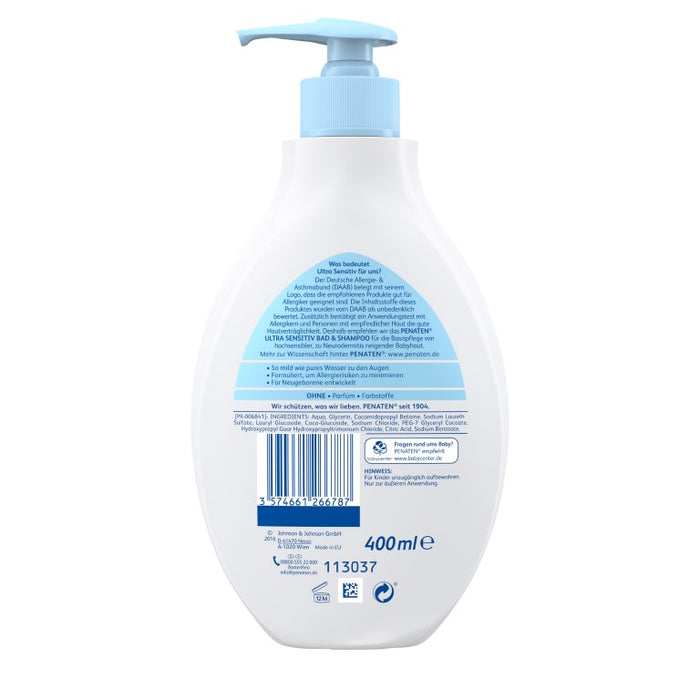 Penaten Ultra Sensitiv Bad & Shampoo, 400 ml Lösung