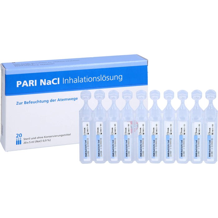 PARI NaCI Inhalationslösung zur Befeuchtung der Atemwege, 20 pcs. Ampoules