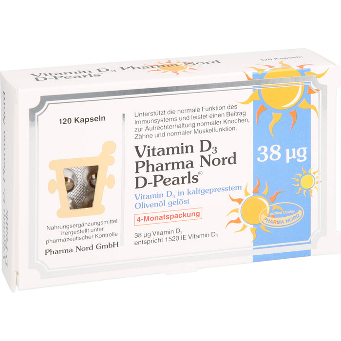 Vitamin D3 Pharma Nord D-Pearls 38 µg Kapseln, 120 pc Capsules