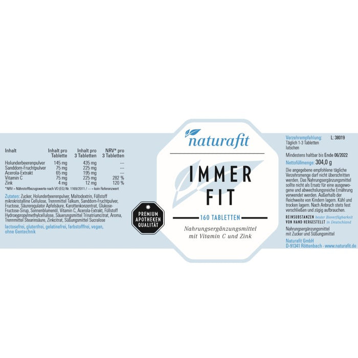 naturafit Immerfit Tabletten, 160 pc Tablettes