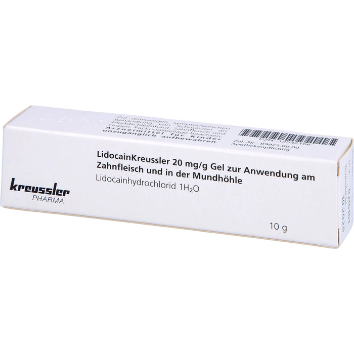 LidocainKreussler 20 mg/g Gel zur Anwendung am Zahnfleisch und in der Mundhöhle, 10 g GEL