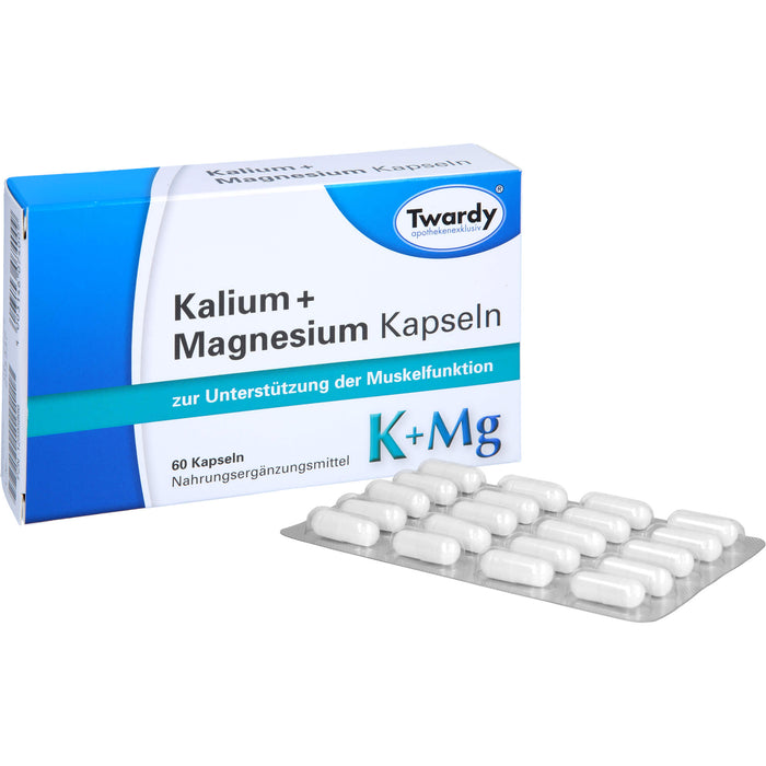 Twardy Kalium + Magnesium Kapseln zur Unterstützung der Muskelfunktion, 60 St. Kapseln