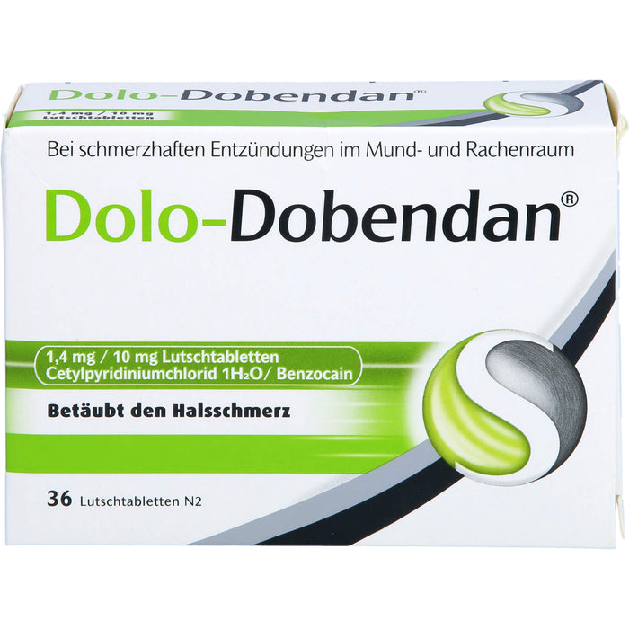 DOLO-DOBENDAN Lutschtabletten bei starken Halsschmerzen mit betäubender Wirkung, 36 St. Tabletten