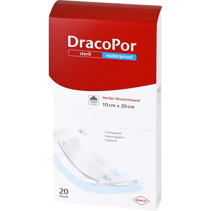 DRACOPOR waterproof Wundverband 10x20 cm steril, 20 St PFL