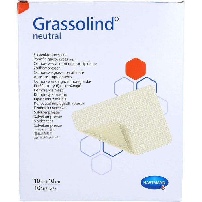 GRASSOLIND Salbenkompressen 10x10 cm steril, 10 St KOM