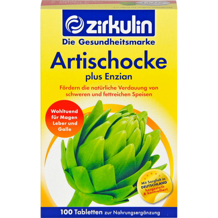 zirkulin Artischocke plus Enzian Tabletten, 100 pcs. Tablets