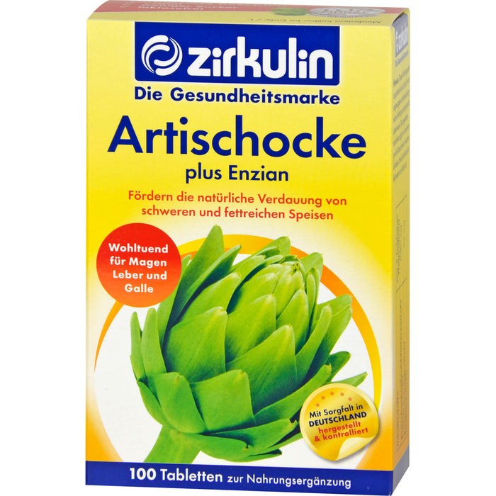 zirkulin Artischocke plus Enzian Tabletten, 100 pc Tablettes