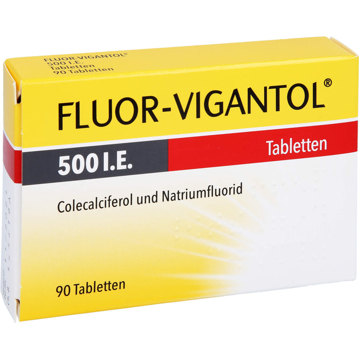 FLUOR-VIGANTOL 500 I.E. Tabletten zur Vorbeugung gegen Rachitis und Zahnkaries, 90 pcs. Tablets