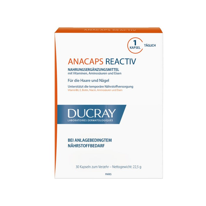 DUCRAY Anacaps Reactiv Kapseln für Haare und Nägel, 30 pcs. Capsules