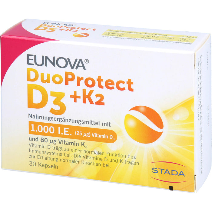 EUNOVA DuoProtect D3 + K2 Tropfen, 30 pc Capsules