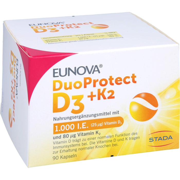 EUNOVA DuoProtect D3+K2 1000 I.E. / 80 µg Kapseln, 90 St. Kapseln