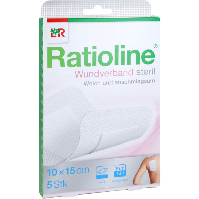 Ratioline Wundverband 15x10 cm steril, 5 St. Wundauflagen