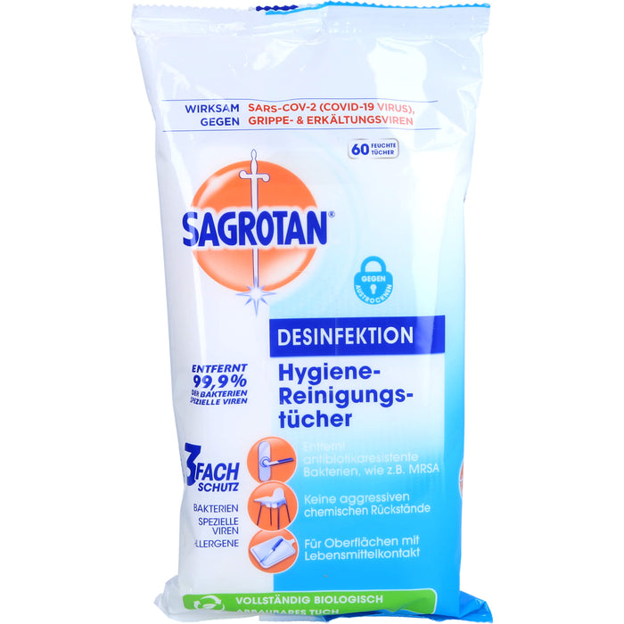 Sagrotan Hygiene-Reinigungstücher, 60 St. Tücher