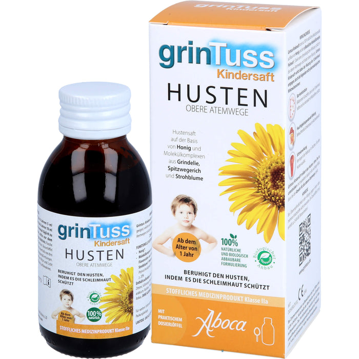 grinTuss Kindersaft beruhigt den Husten, 128 g Solution