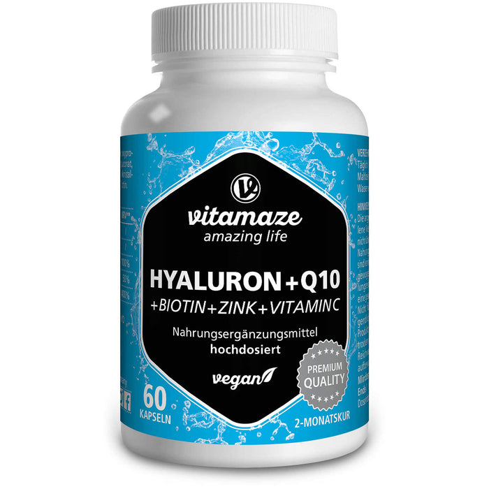 Hyaluronsäure 200 mg hochd. + Coenzym Q10 vegan, 60 St KAP