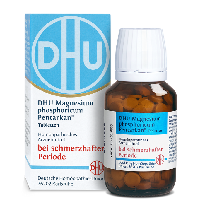 DHU Magnesium phosphoricum Pentarkan, Natürliche Hilfe bei Periodenschmerzen – das Original – umweltfreundlich im Arzneiglas, 200 pc Tablettes