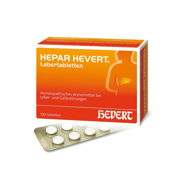 Hepar Hevert Lebertabletten bei Störungen der Leber- und Gallefunktion, 100 St. Tabletten