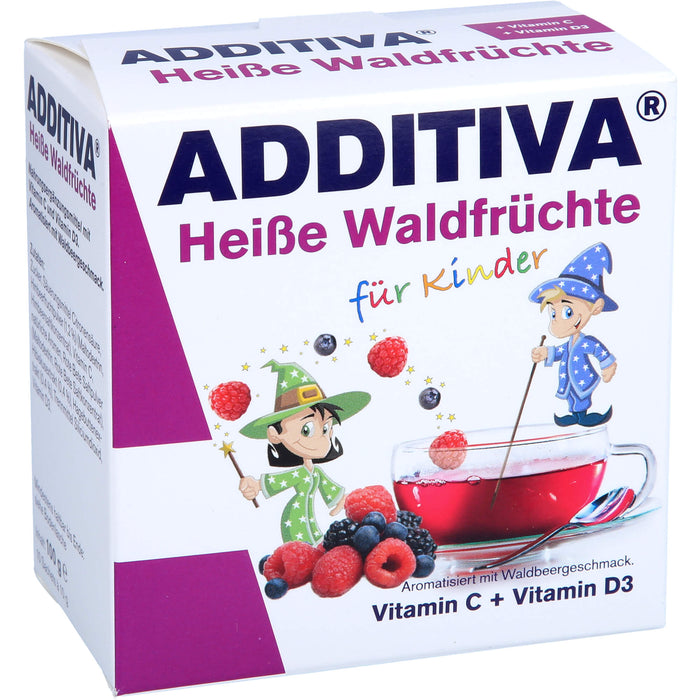 ADDITIVA Heiße Waldfrüchte für Kinder Vitamin C + Vitamin D3 Pulver, 100 g Powder