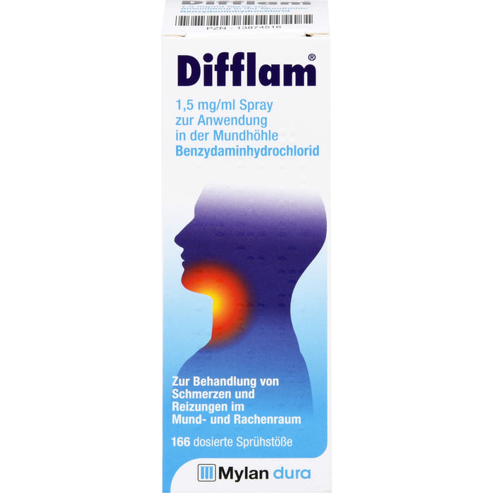 Difflam Spray zur Behandlung von Schmerzen im Mund- und Rachenraum, 30 ml Solution