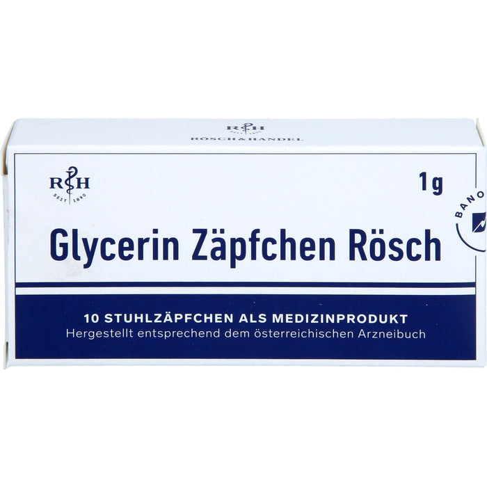 Glycerin Zäpfchen Rösch 1 g gegen Verstopfung, 10 St. Zäpfchen