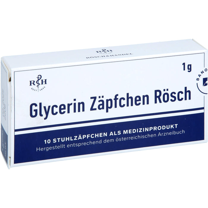 Glycerin Zäpfchen Rösch 1 g gegen Verstopfung, 10 St. Zäpfchen