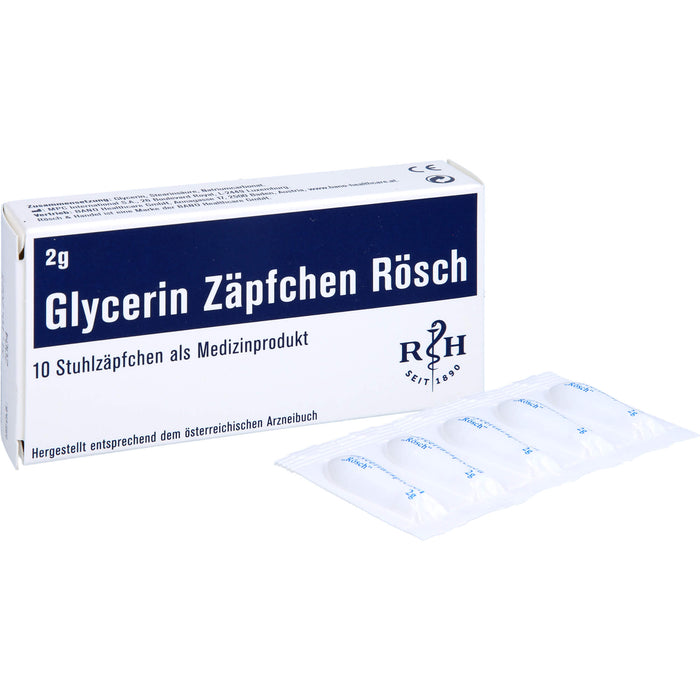 Glycerin Zäpfchen Rösch 1 g gegen Verstopfung, 10 pcs. Suppositories