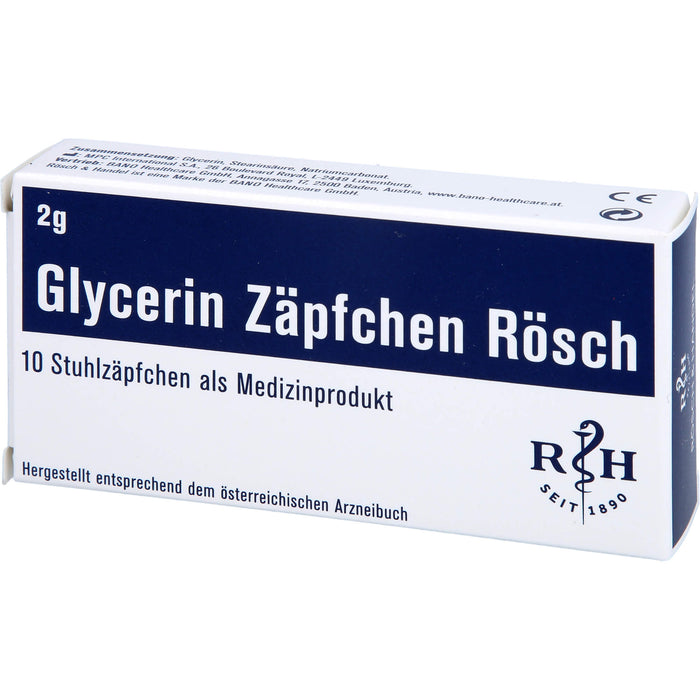 Glycerin Zäpfchen Rösch 1 g gegen Verstopfung, 10 St. Zäpfchen