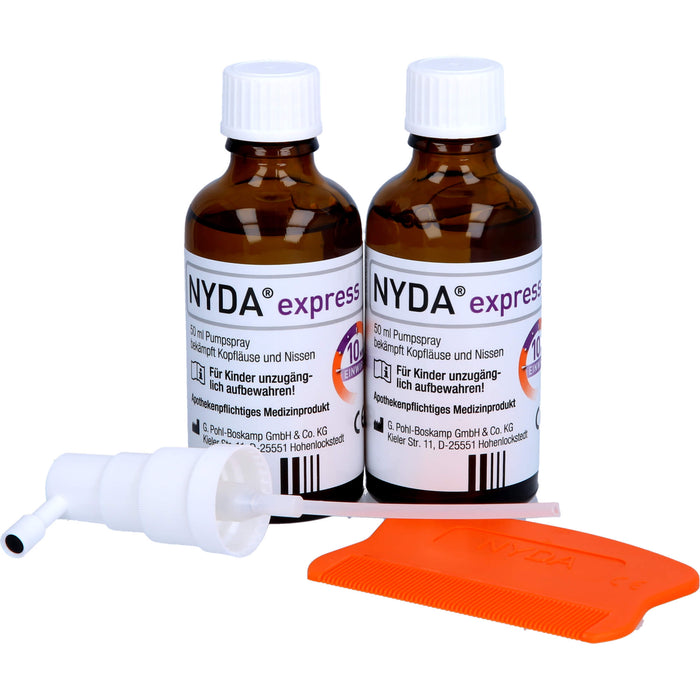 NYDA express bekämpft Kopfläuse und Nissen Pumplösung, 100 ml Solution