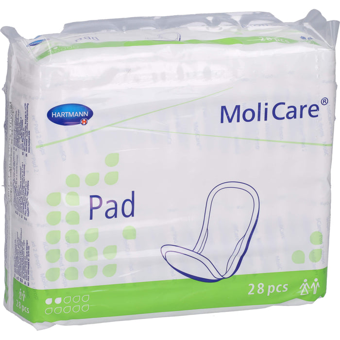 HARTMANN MoliCare Pad 2 Tropfen Inkontinenzeinlagen bei leichter Blasenschwäche, 28 pcs. Insoles