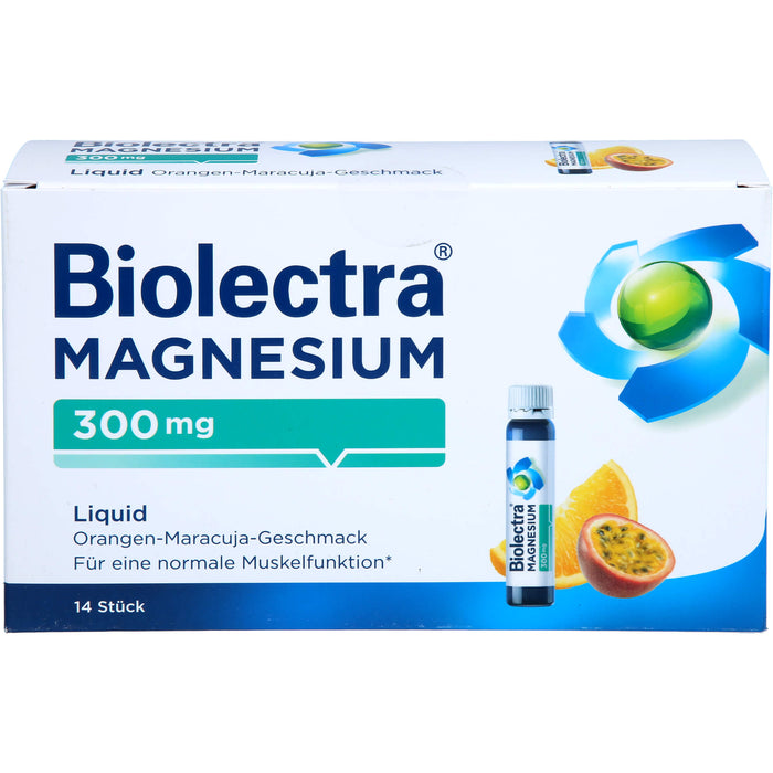 Biolectra Magnesium 300 mg aktiv Liquid Orangen-Maracuja-Geschmack, 14 pc Solution